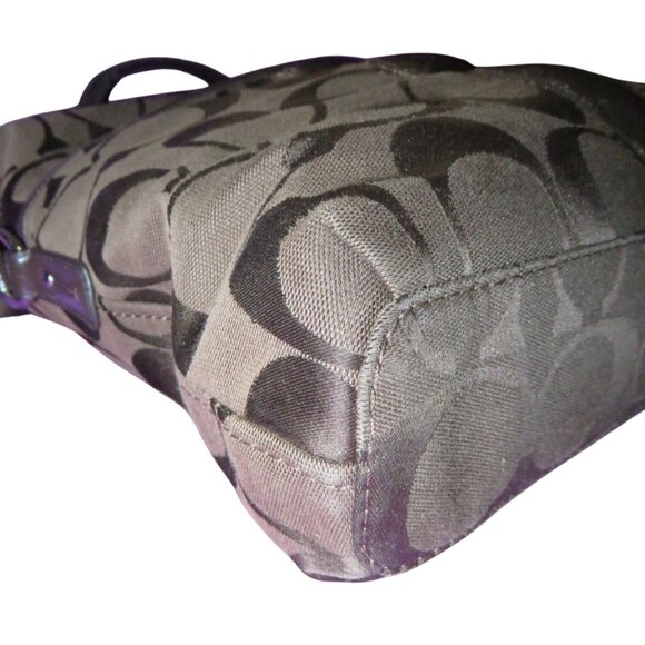 Coach 2013 Signature C Brown Canvas & Leather Trim Fold over Tote and Crossbody - Picture 8 of 11